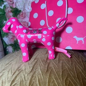 Rare polka dot Collectible PINK dog